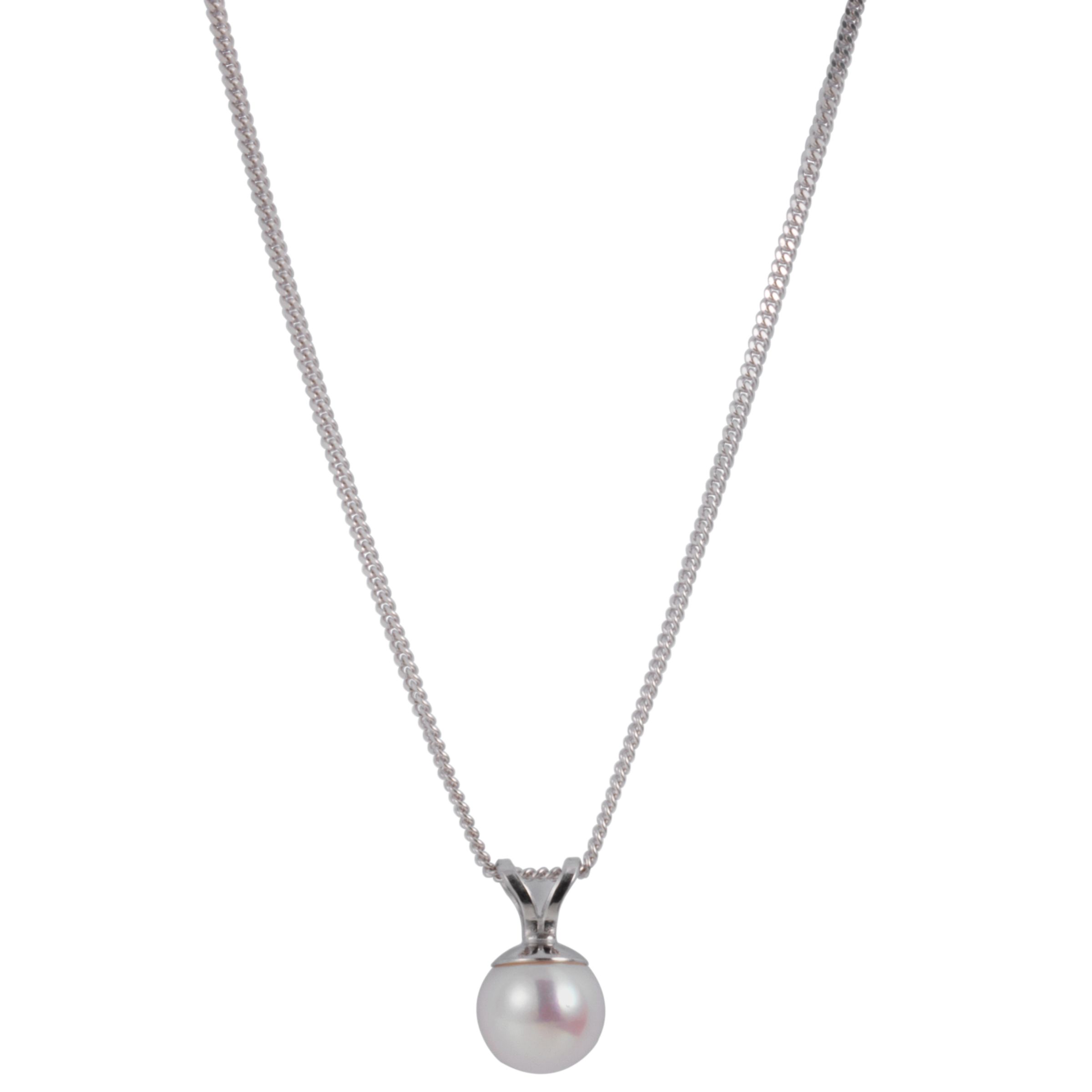A B Davis Cultured Pearl Ball Pendant Necklace, White