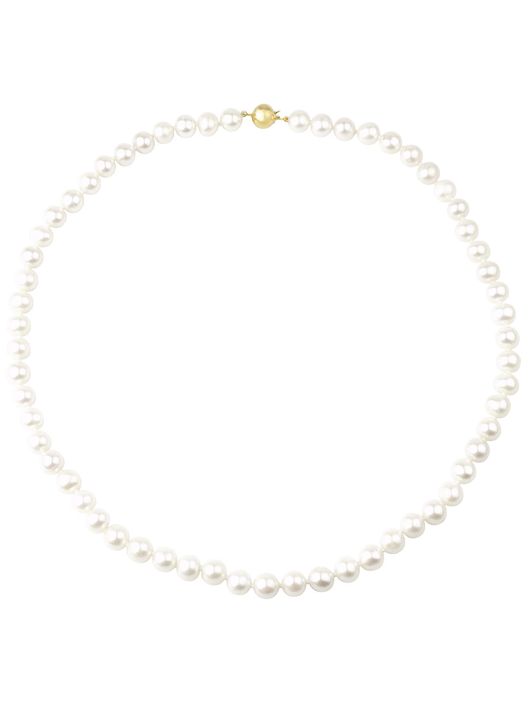 A B Davis 9ct Gold Pearl Necklace, White