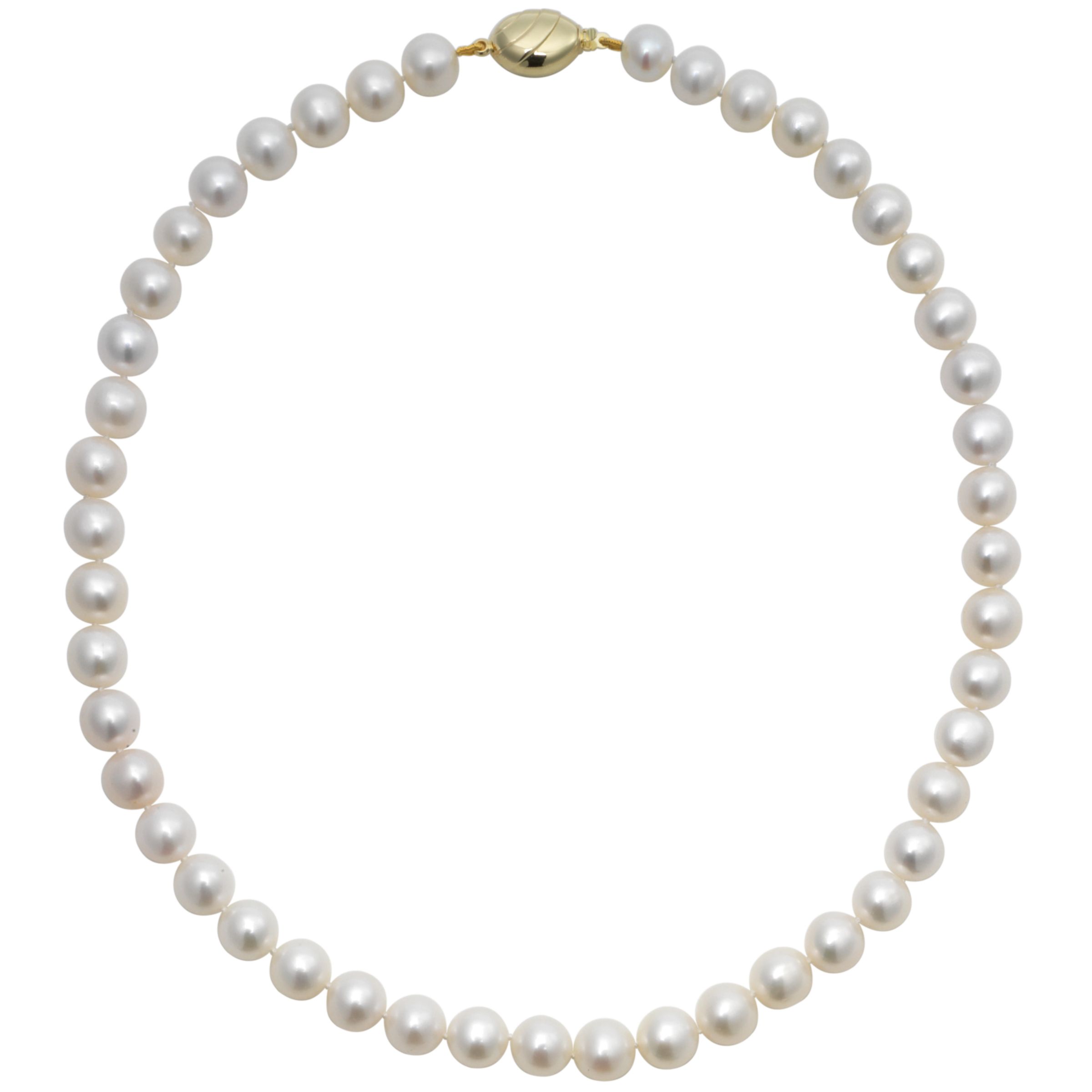 A B Davis Lustre Freshwater Cultured Pearl Necklace, White at John ...