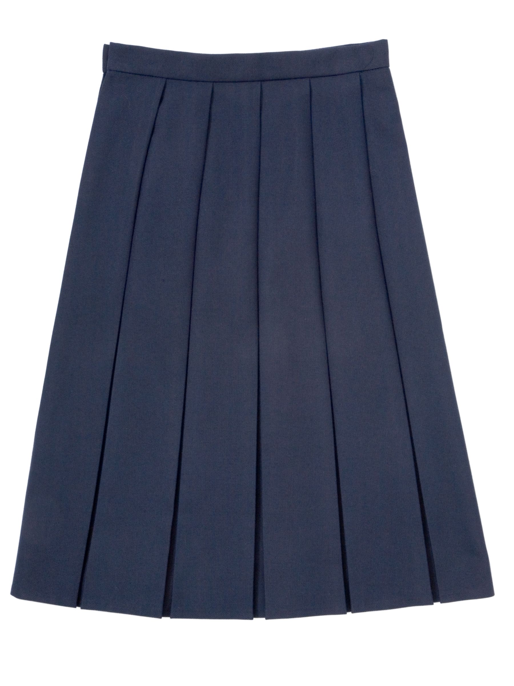 Buy Girls' School Box Pleat Skirt, Navy | John Lewis