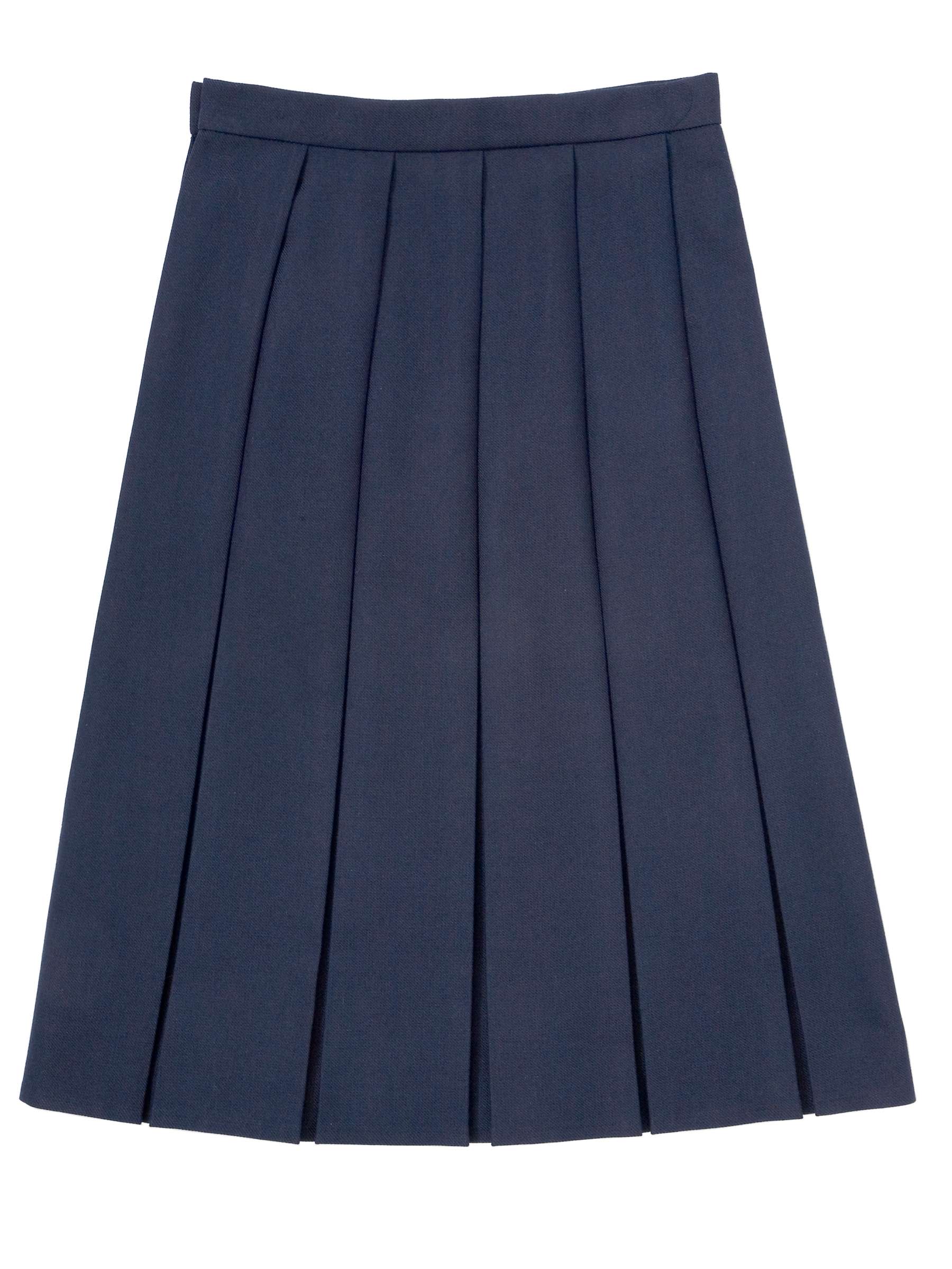 Buy Girls' School Box Pleat Skirt, Navy Online at johnlewis.com