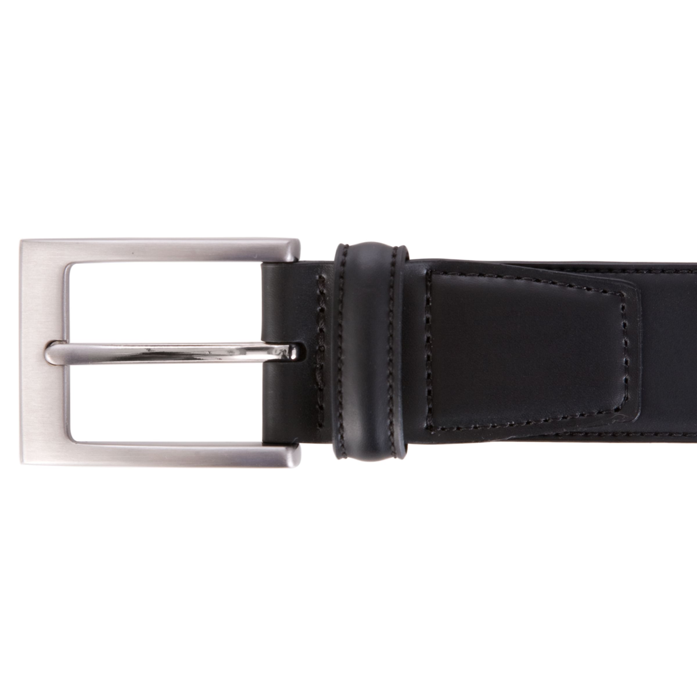 John Lewis Basic Leather Belt, Black at John Lewis & Partners