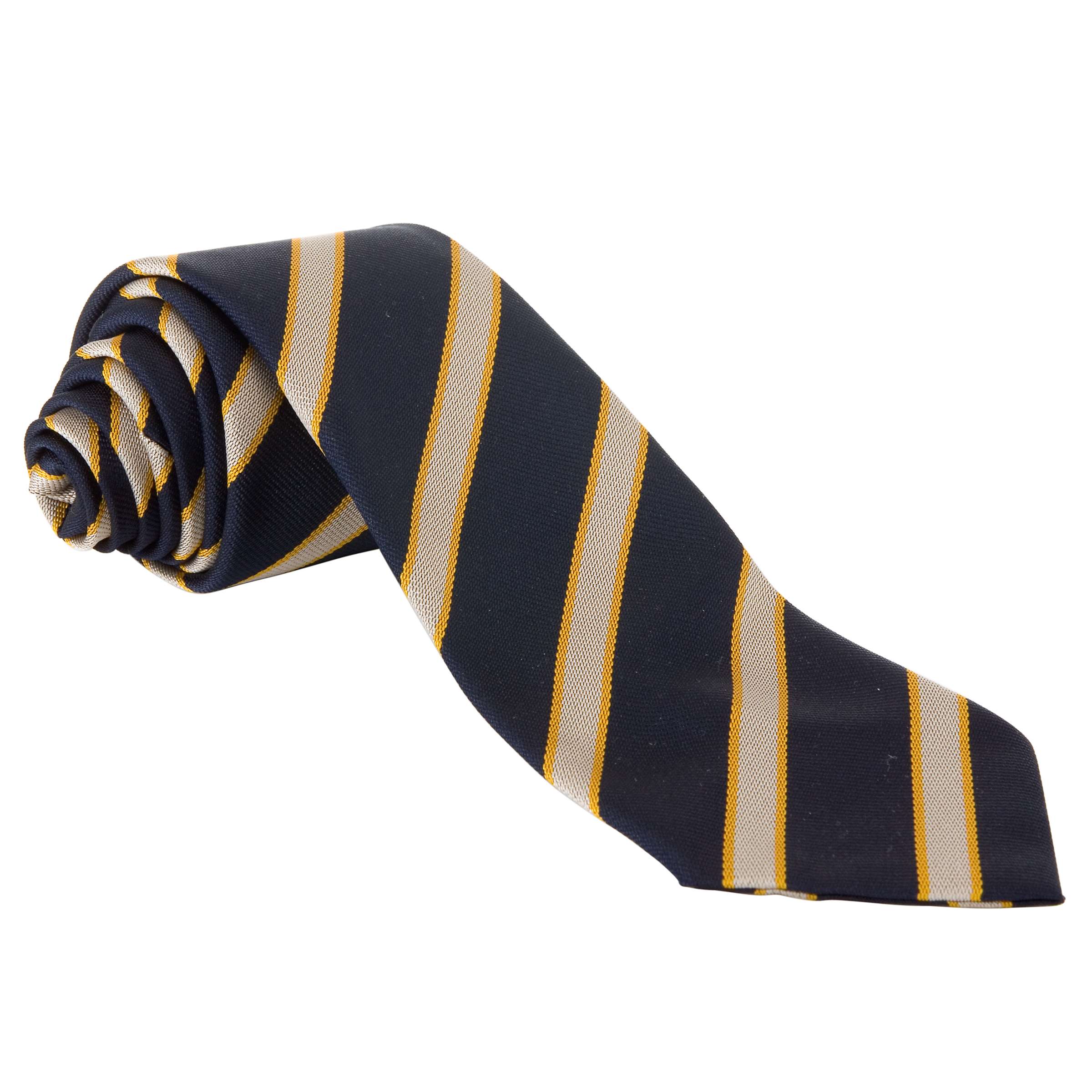 Buy St John's Senior School Boys Striped Tie, Navy/Yellow Online at johnlewis.com