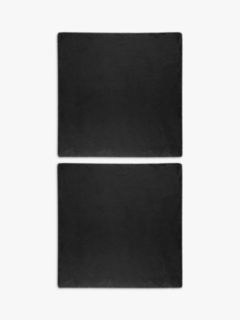 The Just Slate Company Square Placemats, Set of 2, Black
