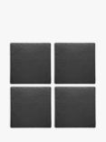 Selbrae House Square Slate Coasters, Set of 4, Black