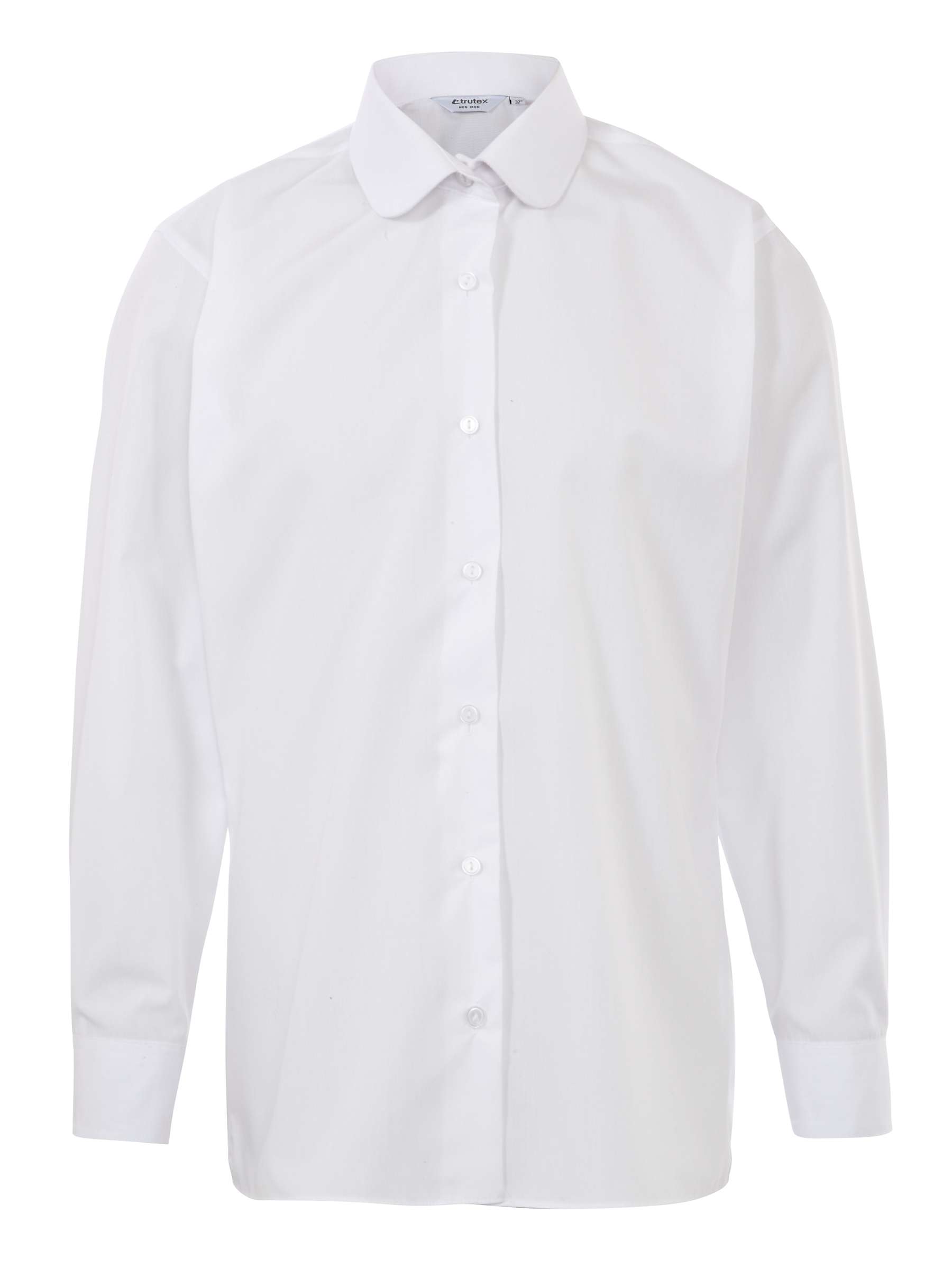 Buy Girls' School Round Collar Blouse, Pack of 2, White Online at johnlewis.com