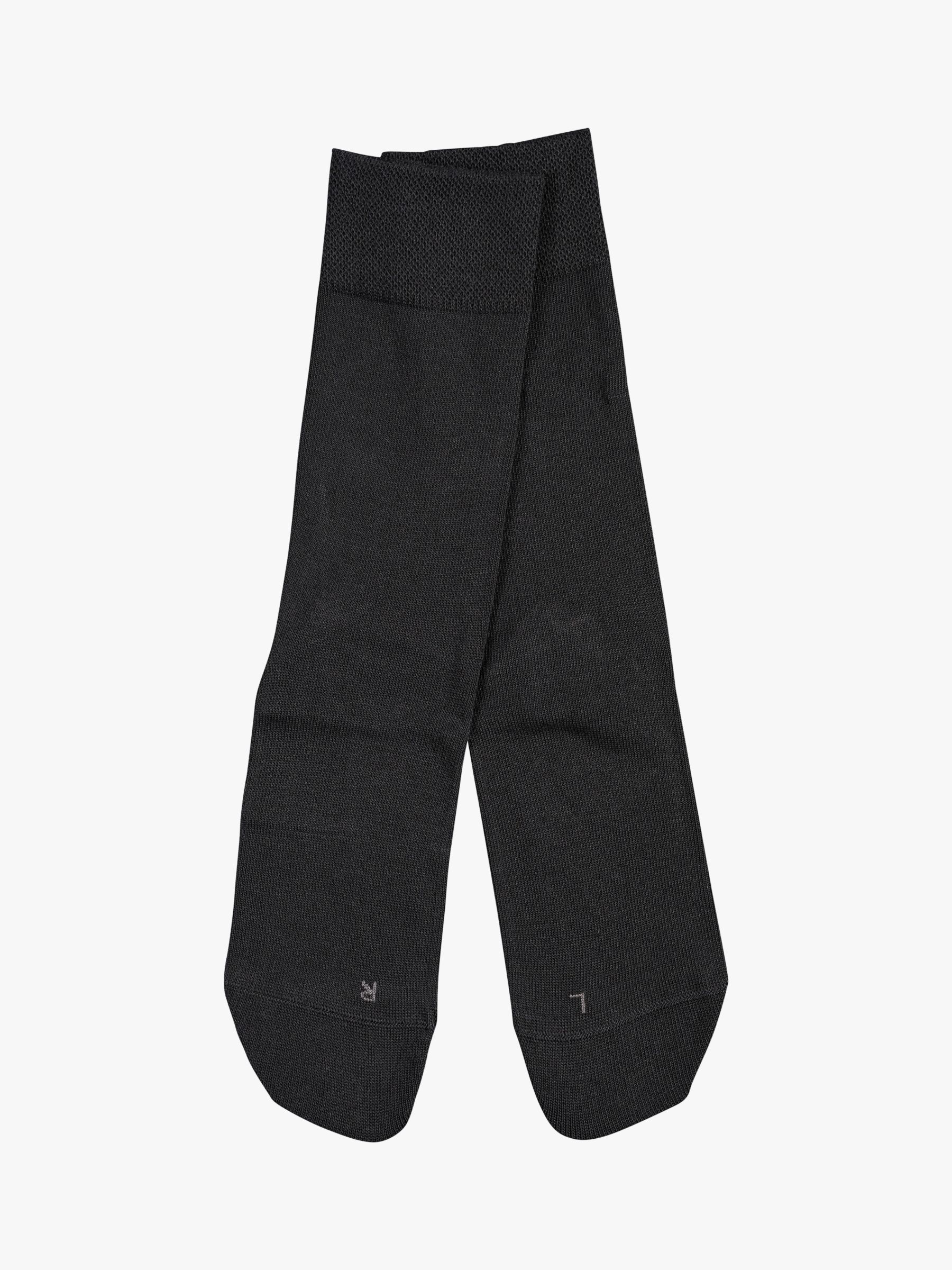 FALKE Sensitive London Cotton Rich Ankle Socks, Black at John Lewis ...