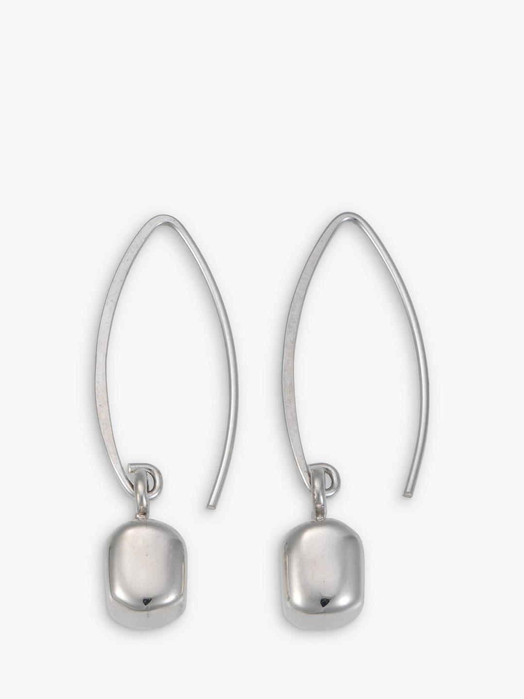 Andea Silver Cube Wire Drop Earrings