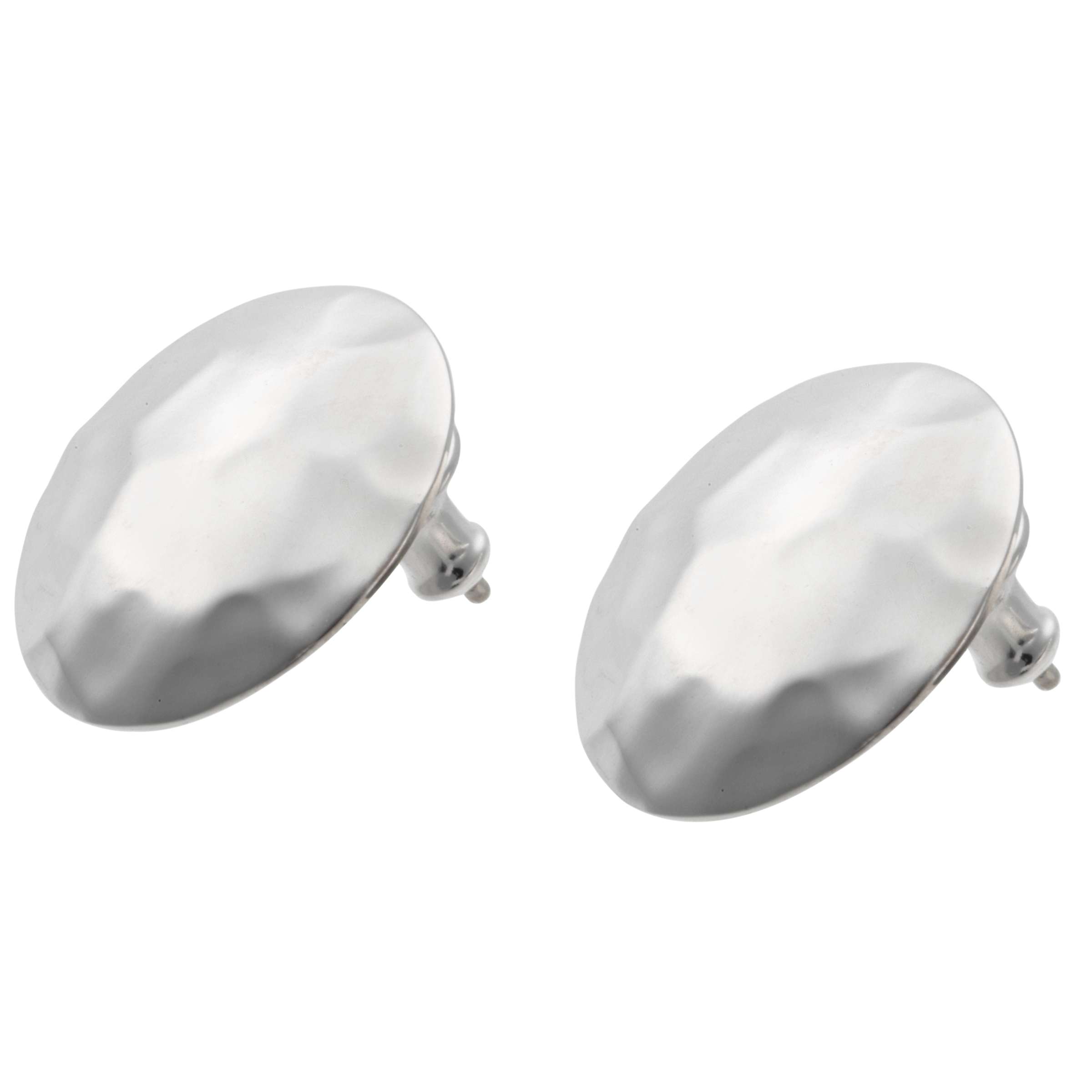 Buy Andea Silver Hammered Disc Stud Earrings Online at johnlewis.com