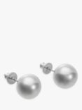 Andea Silver Polished Ball Stud Earrings