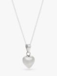 Andea Puffed Heart Pendant Necklace, Silver