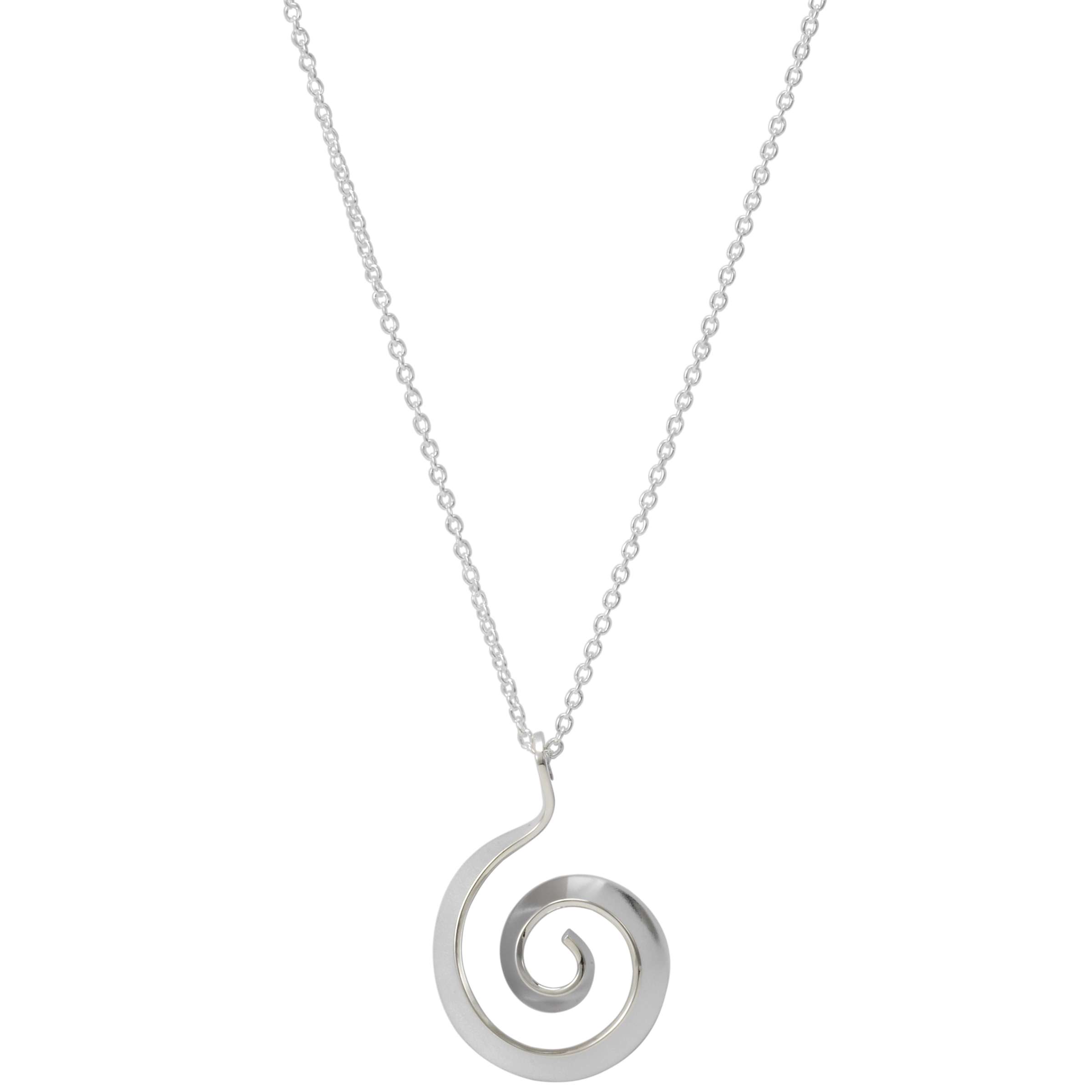 Buy Andea Swirl Pendant Necklace, Silver Online at johnlewis.com