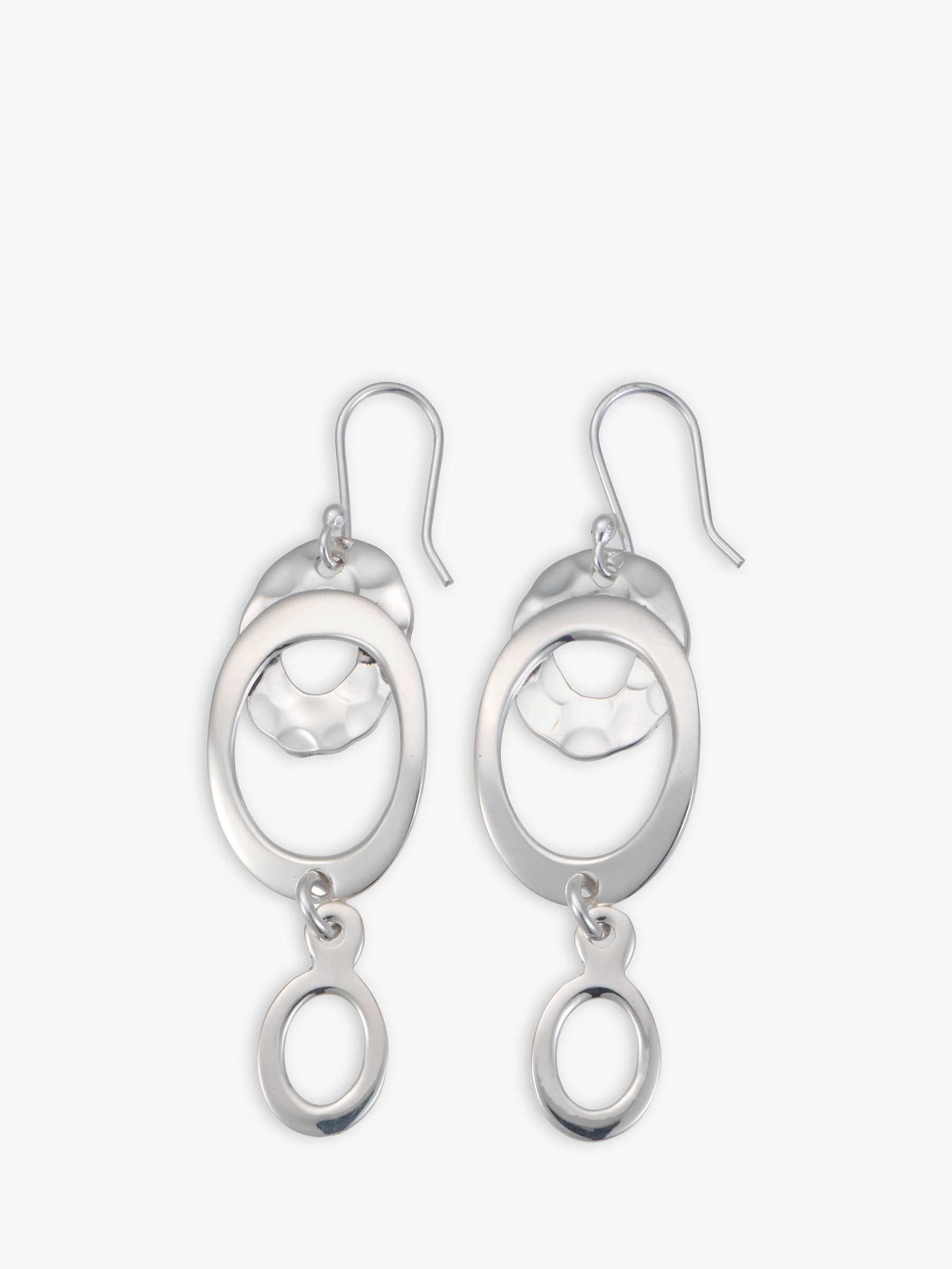 Buy Andea Hammered Open Oval Drop Earrings Online at johnlewis.com