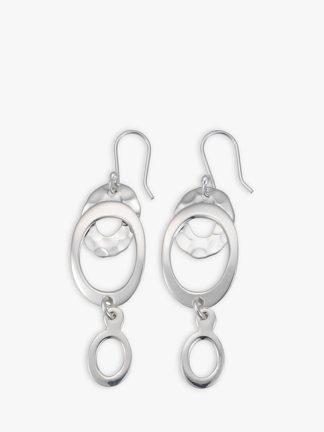 Andea Hammered Open Oval Drop Earrings