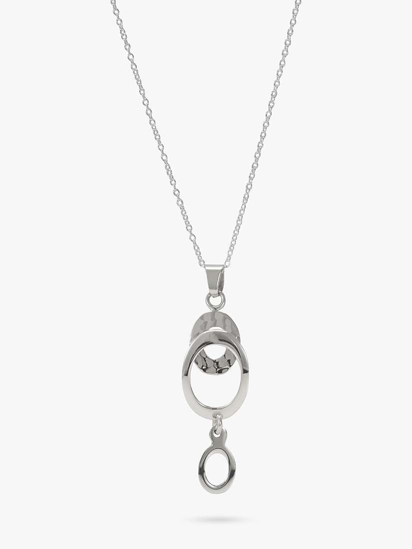 Buy Andea Open Oval Pendant Necklace, Silver Online at johnlewis.com