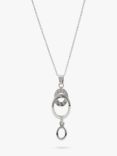Andea Open Oval Pendant Necklace, Silver