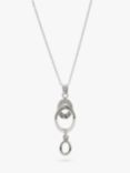 Andea Open Oval Pendant Necklace, Silver