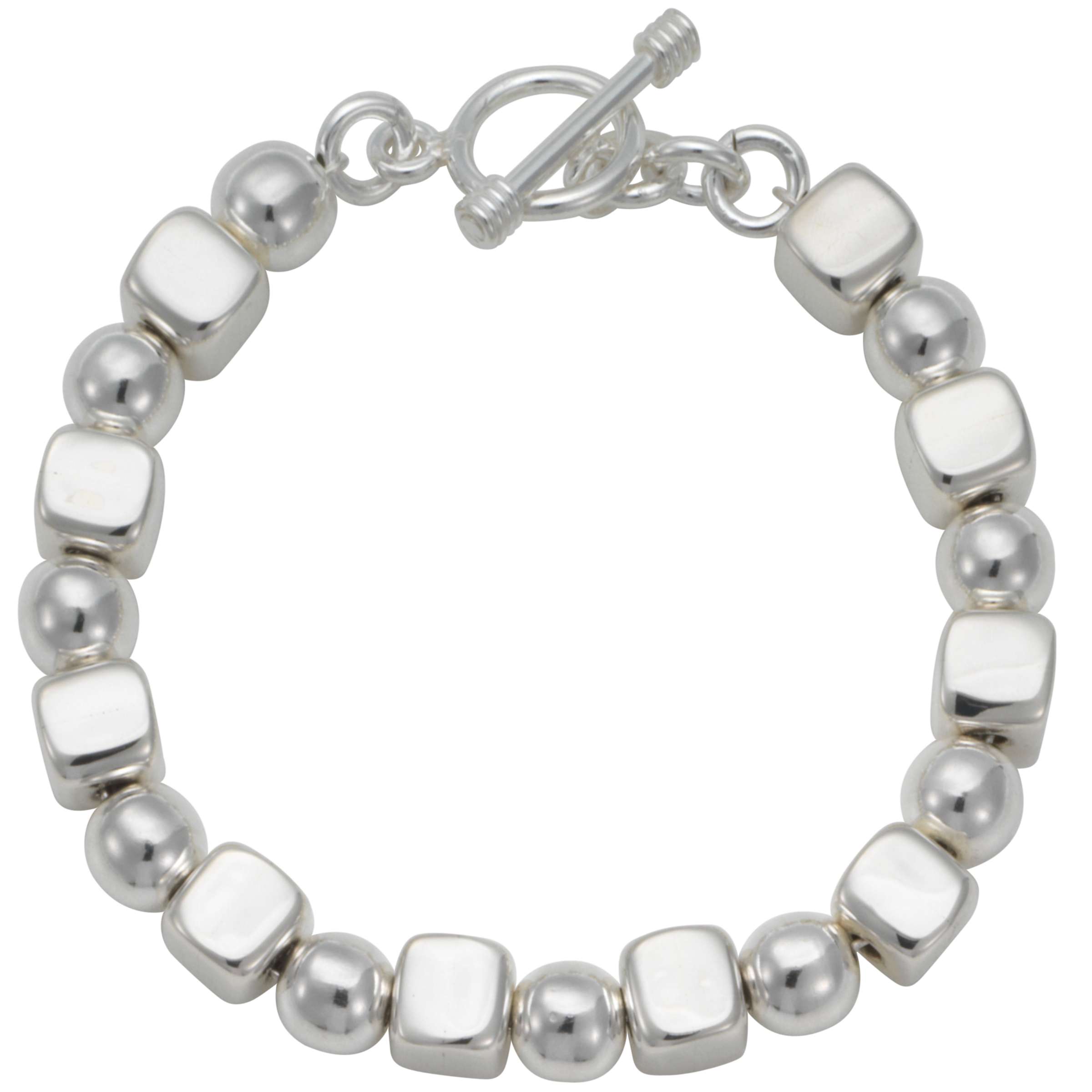Buy Andea Silver Cube and Ball Bracelet Online at johnlewis.com