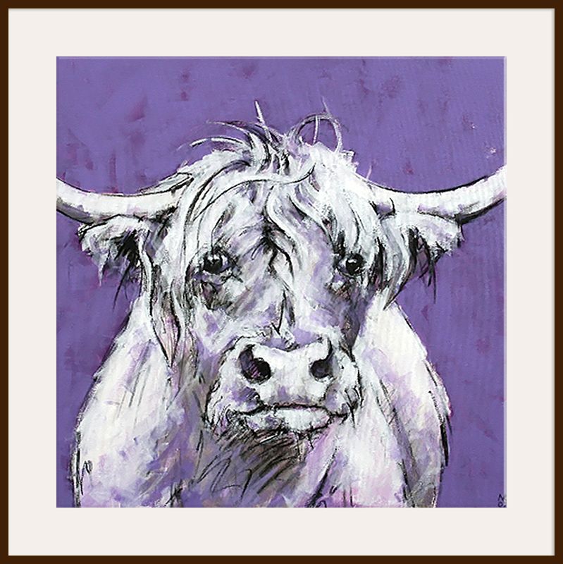 Bull On Purple Print