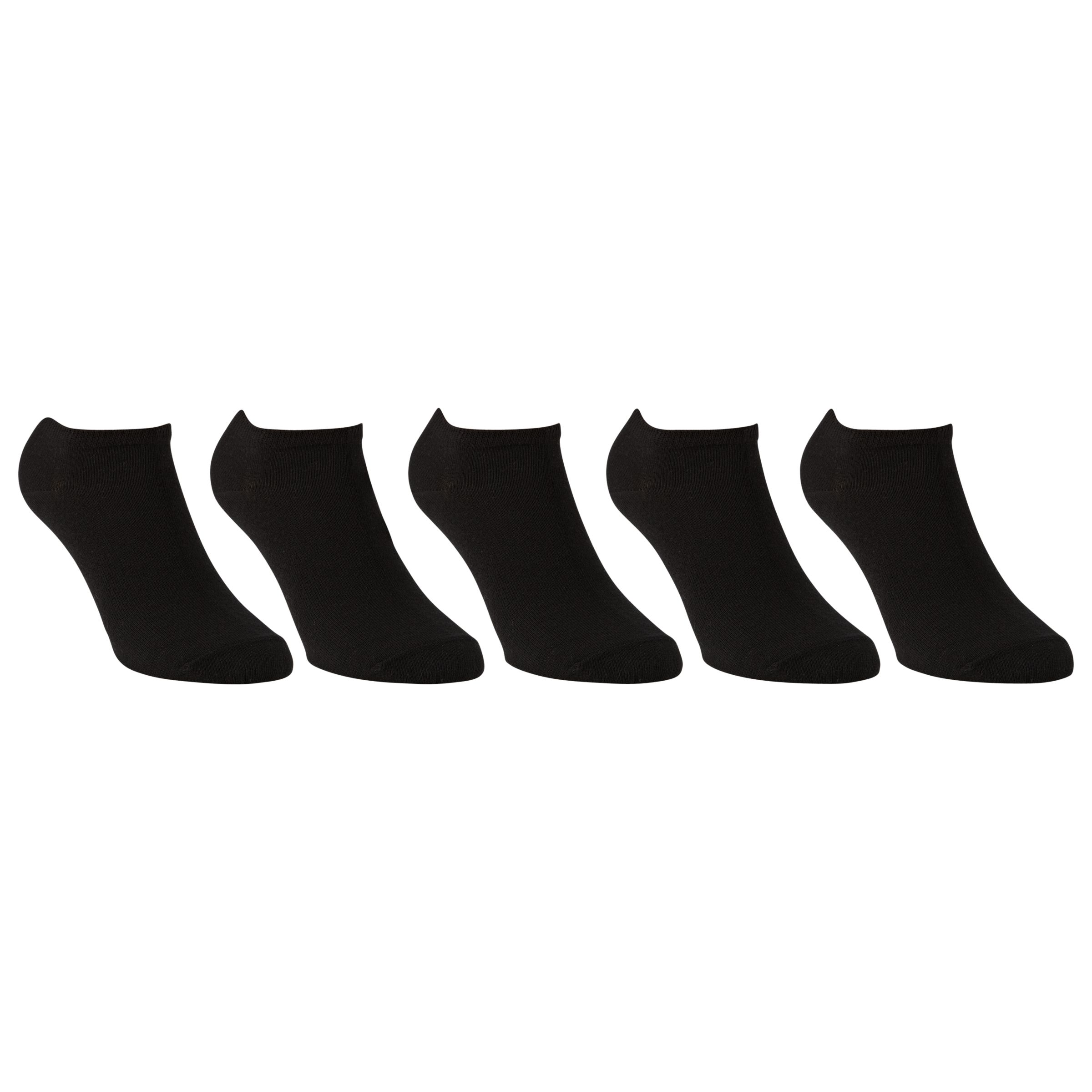 John Lewis & Partners Trainer Socks, Pack of 5, Black