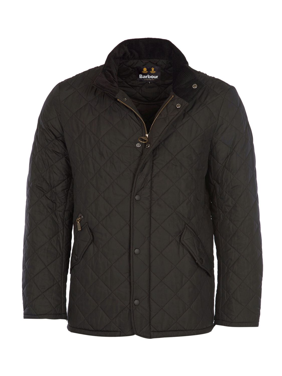 Barbour Chelsea Sportsquilt Water-Resistant Quilted Jacket, Black, S