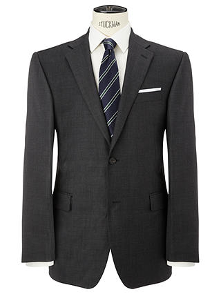 John Lewis & Partners Regular Fit Sharkskin Suit Jacket, Charcoal