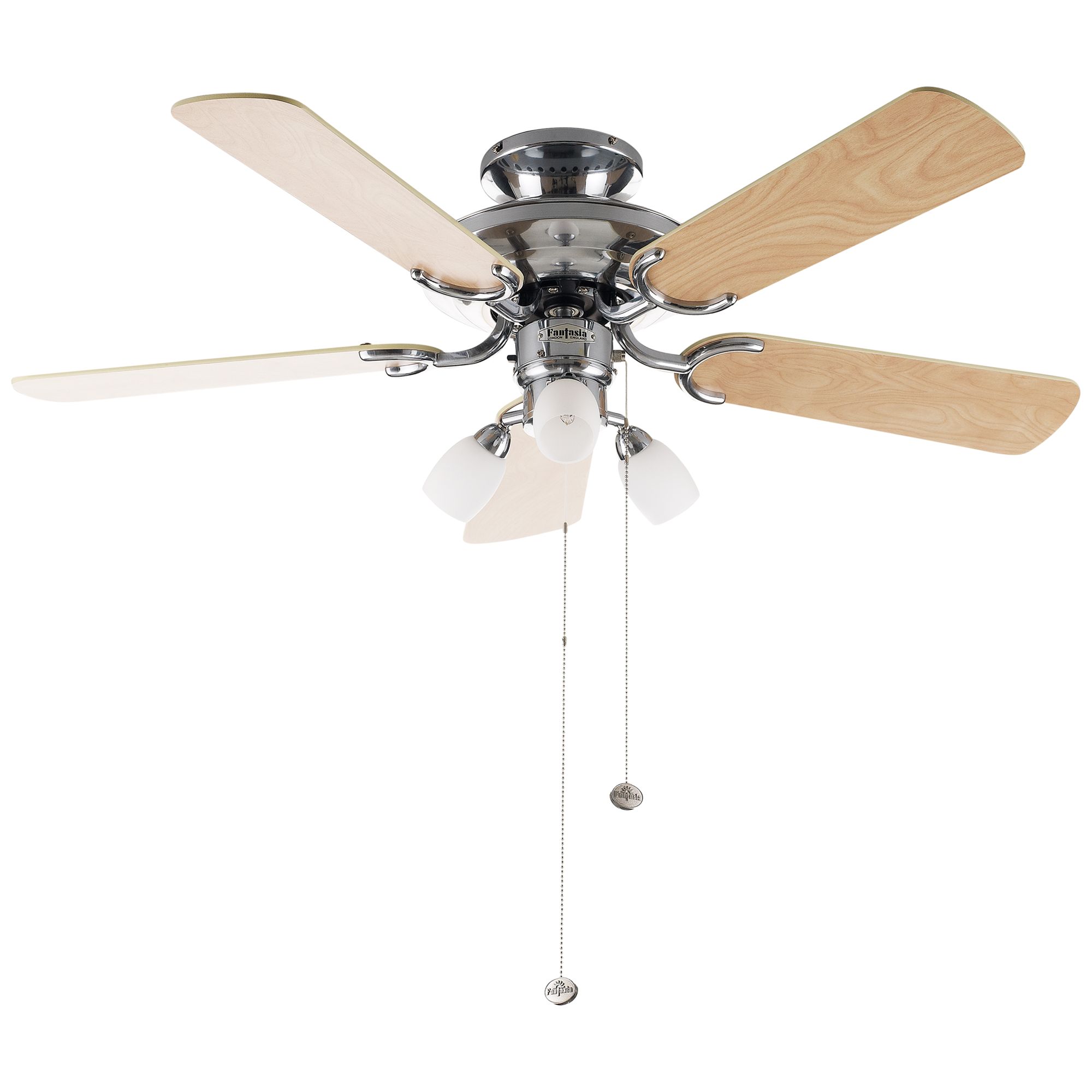 Fantasia Mayfair Ceiling Fan And Light Stainless Steel At
