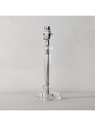 John Lewis & Partners Short Crystal Column Lamp Base, Clear, H30cm
