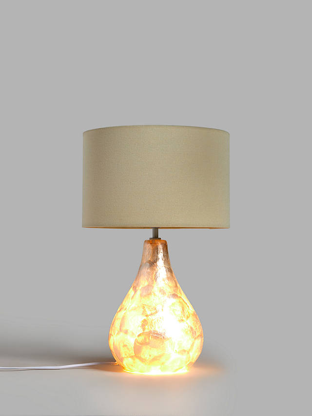 Capiz S Table Lamp, Dual Bulb Lamp Shade