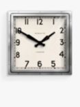 Newgate Clocks Quad Square Metal Wall Clock, 40cm, Silver