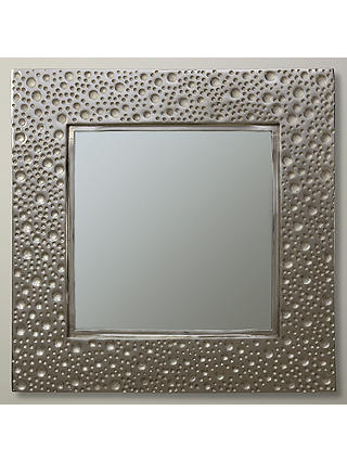 John Lewis & Partners Lunar Square Mirror, 60 x 60cm, Silver