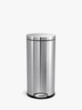 simplehuman Round Pedal Bin, Brushed Stainless Steel, 30L