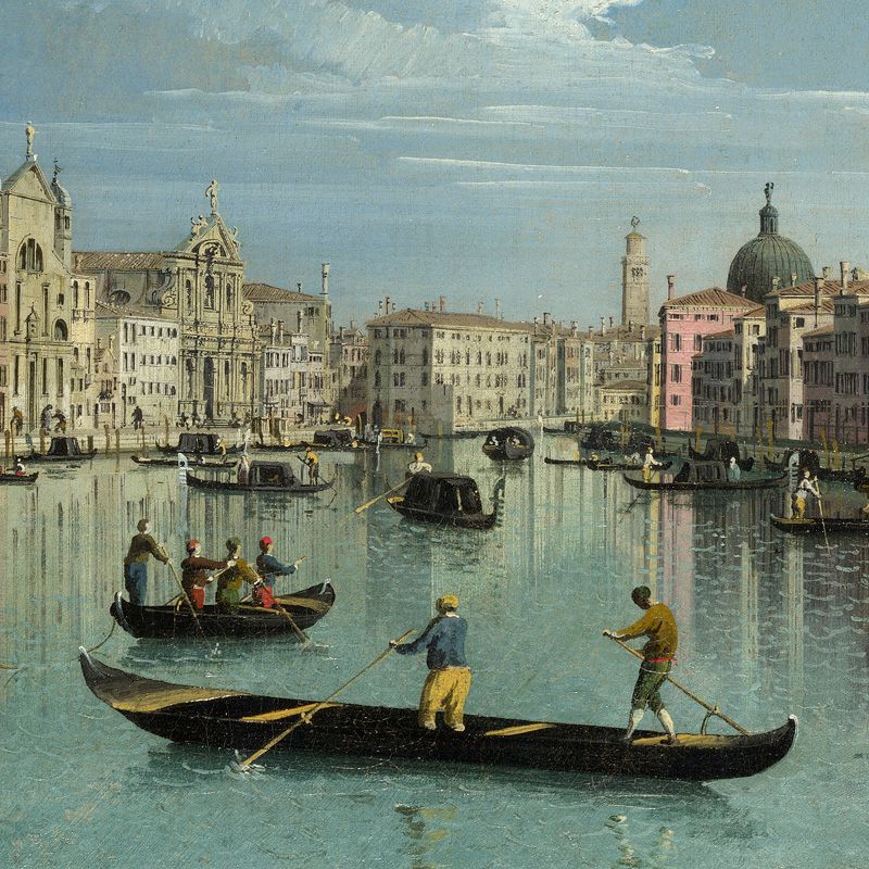 Canaletto - The Grand Canal Facing Santa Croce 1