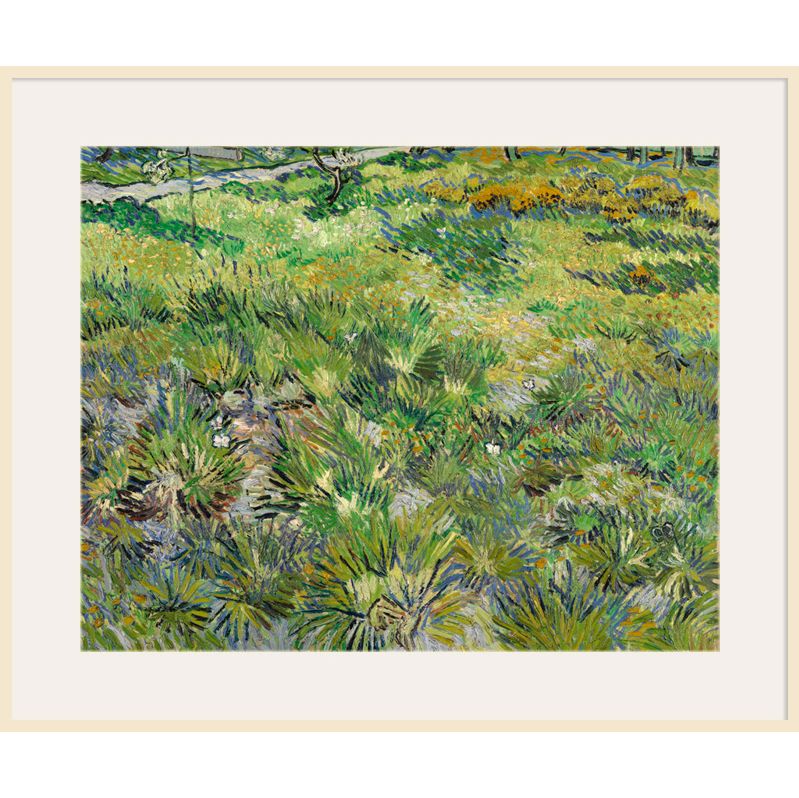 Vincent Van Gogh - Long Grasses with Butterflies, Natural Ash Framed Print