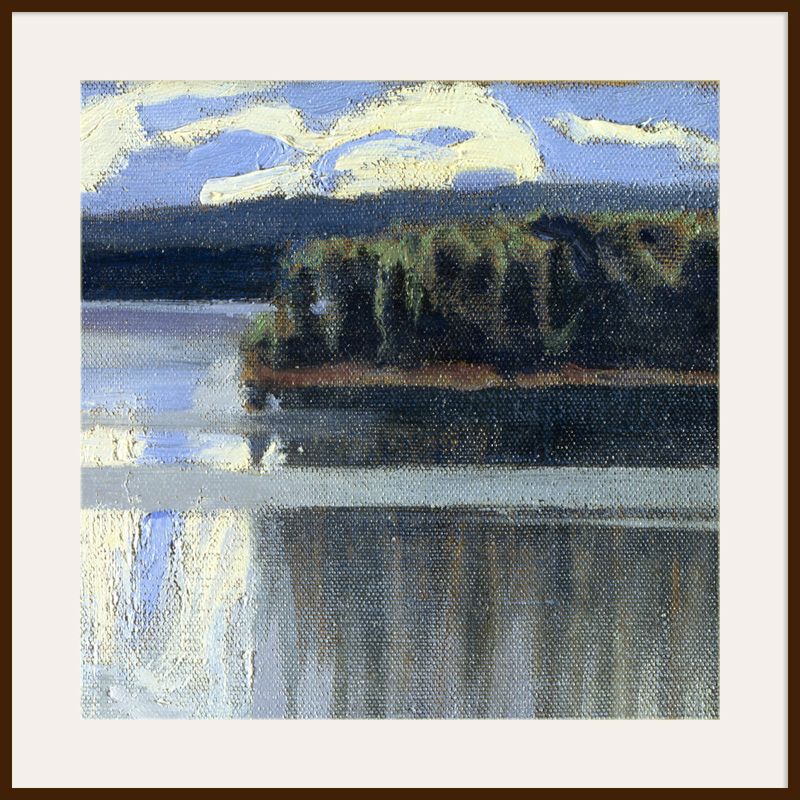 Akseli Gallen-Kallela- Lake Keitele 2, Dark Brown Framed Print