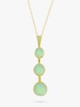 E.W Adams 9ct Yellow Gold Triple Opal Drop Pendant Necklace, Yellow Gold