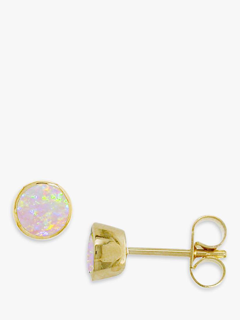 Buy E.W Adams 9ct Yellow Gold Opal Stud Earrings, Gold Online at johnlewis.com
