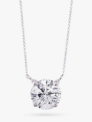 E.W Adams 18ct White Gold Diamond Solitaire Pendant Necklace