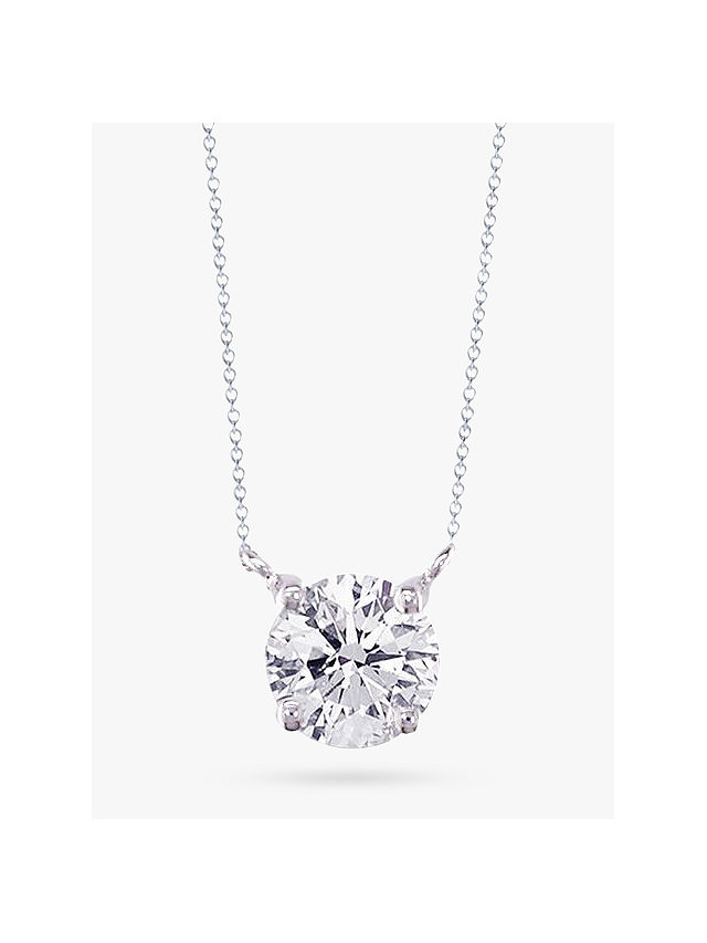 E.W Adams 18ct White Gold Diamond Solitaire Pendant Necklace