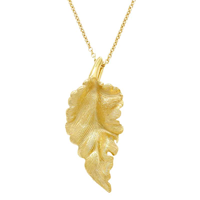 Buy London Road 9ct Gold Leaf Pendant Necklace Online at johnlewis.com