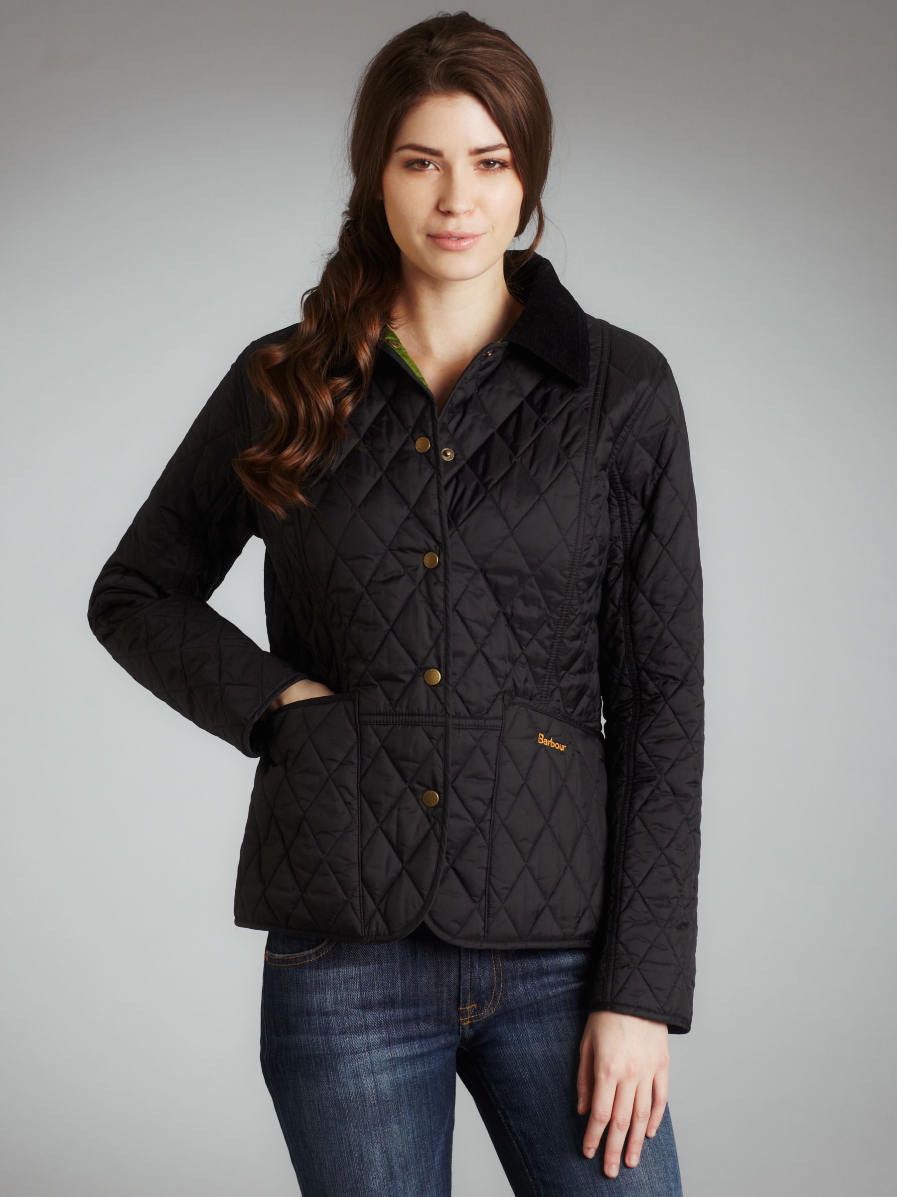 barbour black quilted jacket womens