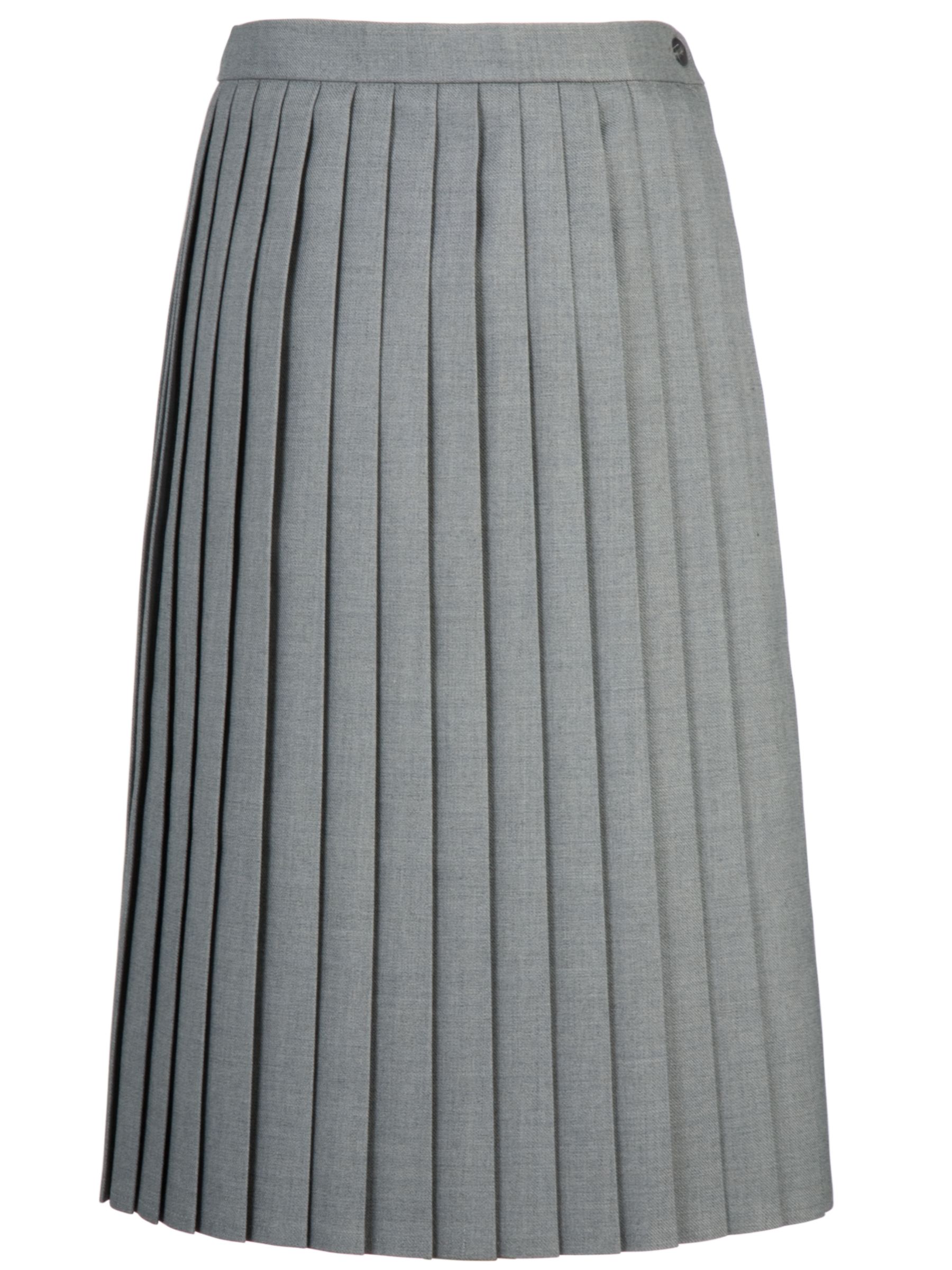 Girls' School Pleat Skirt, Light grey at John Lewis & Partners