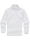 School Long Sleeved Roll Neck Top, White