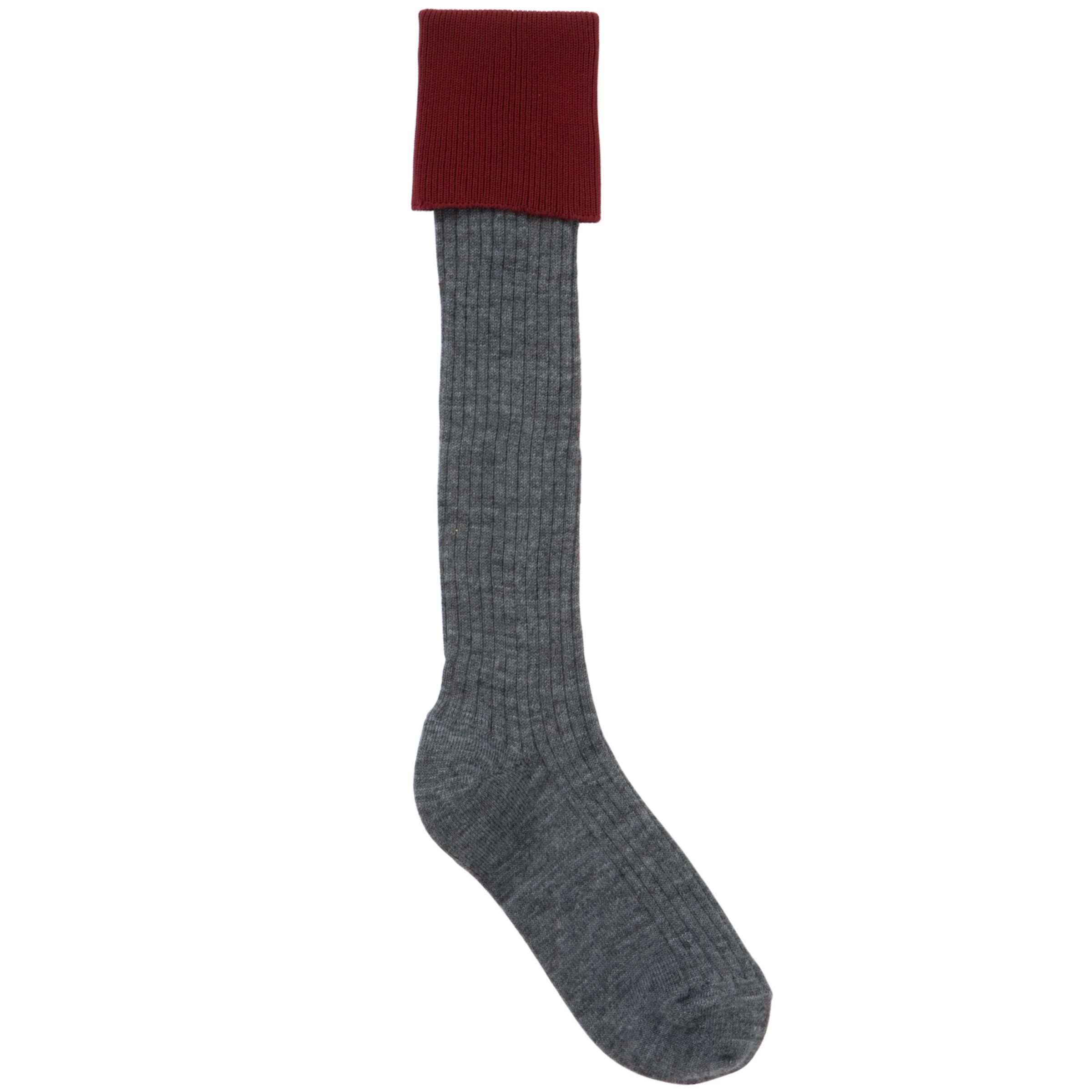 Buy School Unisex Day Socks, Pack Of 2, Grey/Maroon | John Lewis