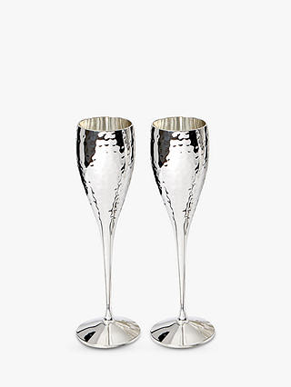 Culinary Concepts Hammered Champagne Flutes, Set of 2