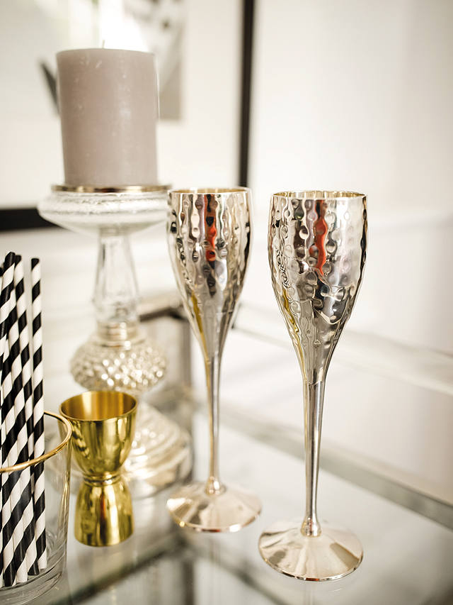 Culinary Concepts Hammered Champagne Flutes, Set of 2