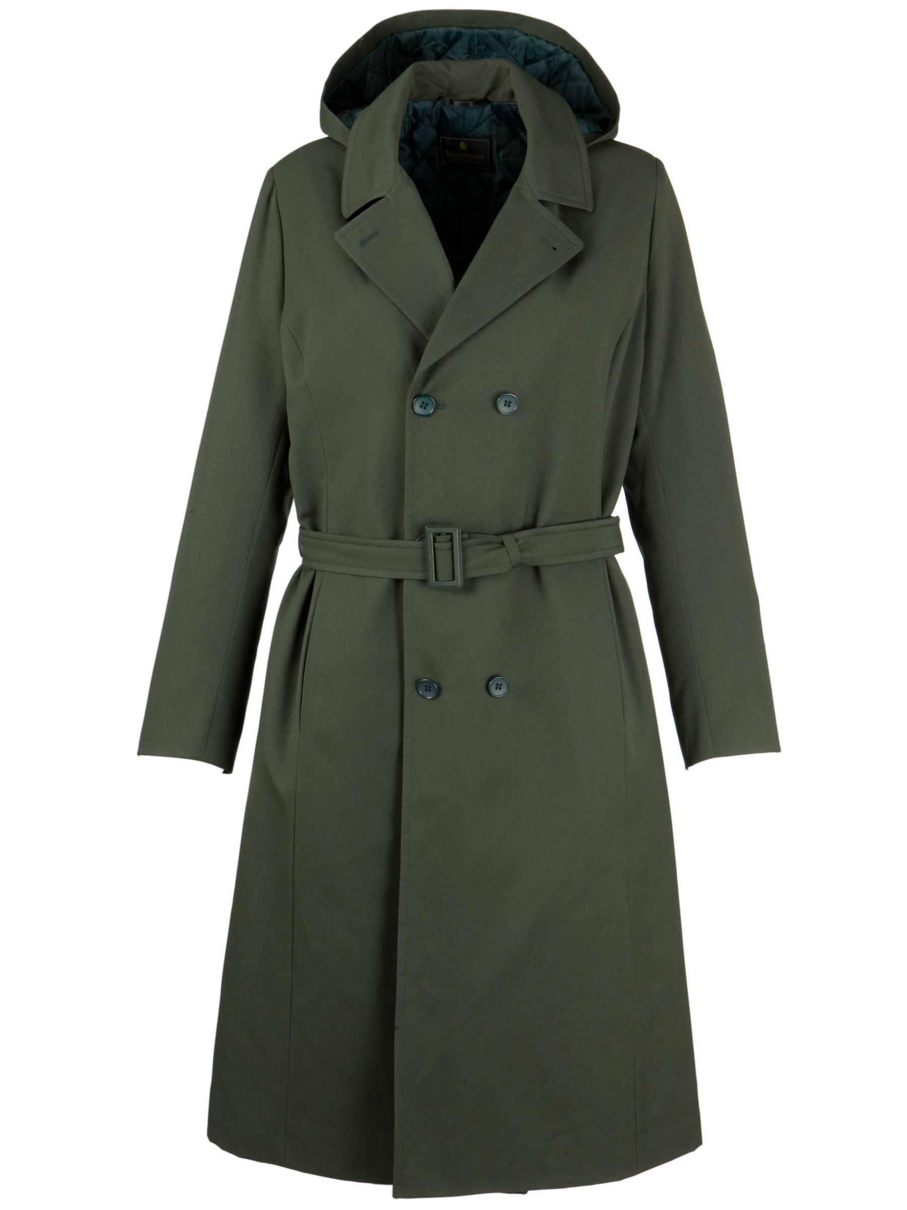 Buy School Long Double Breasted Raincoat, Green | John Lewis