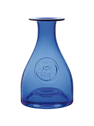 Dartington Crystal Primrose Flower Bottle Vase, Blue, H22.5cm