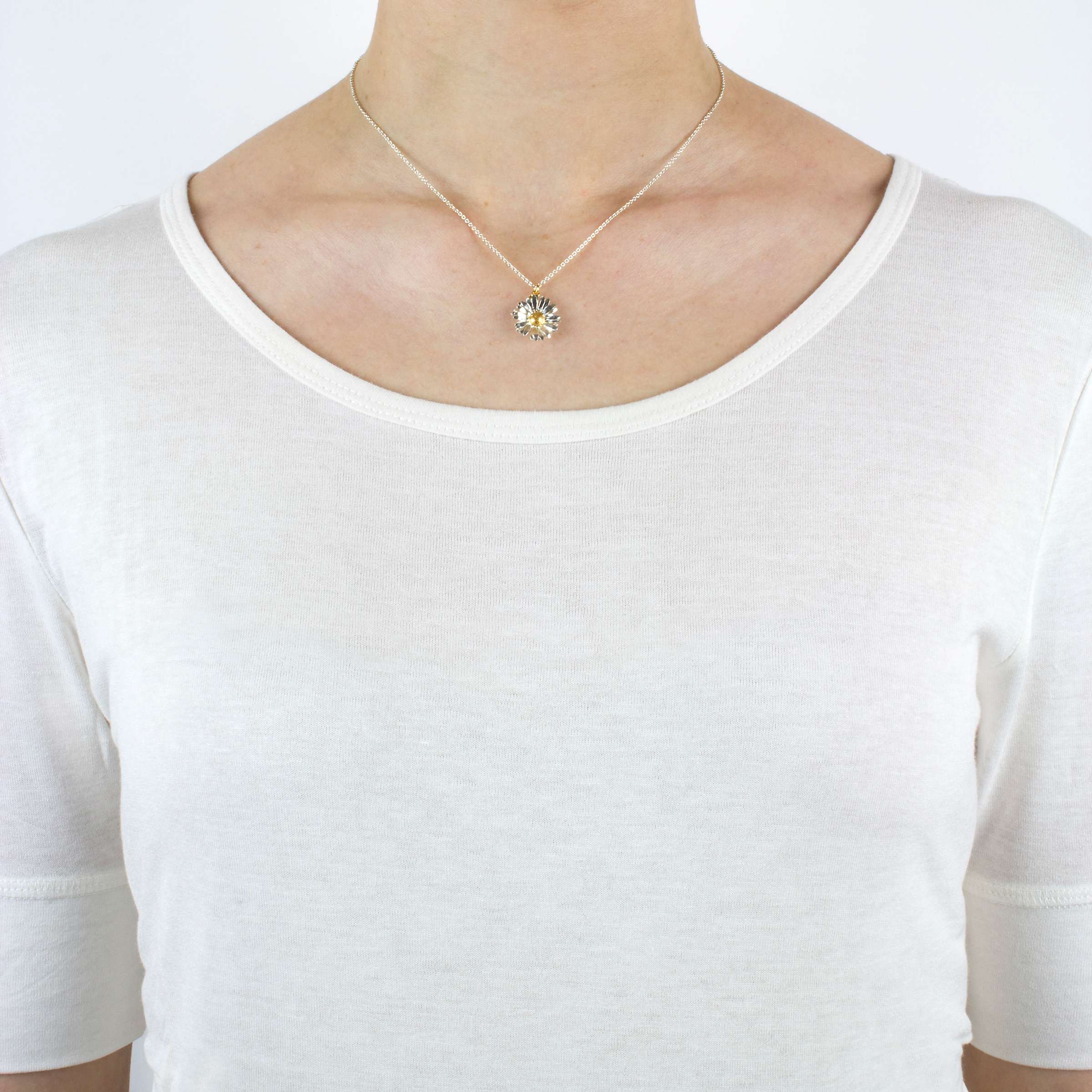 Buy Alex Monroe for John Lewis Daisy Pendant Necklace, Silver/Gold Online at johnlewis.com