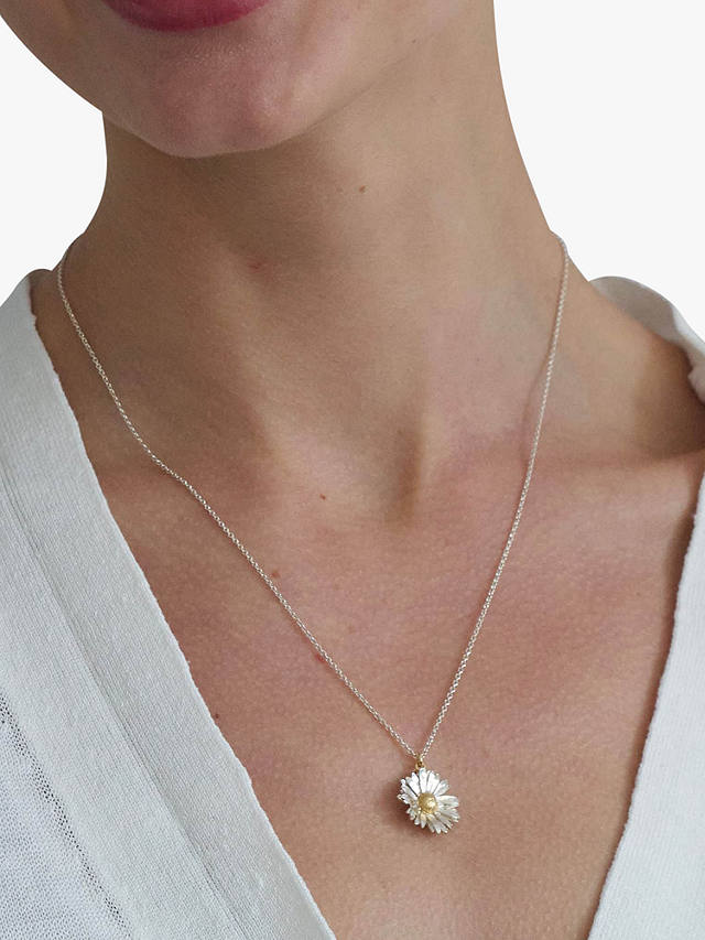 Alex Monroe for John Lewis Daisy Pendant Necklace, Silver/Gold